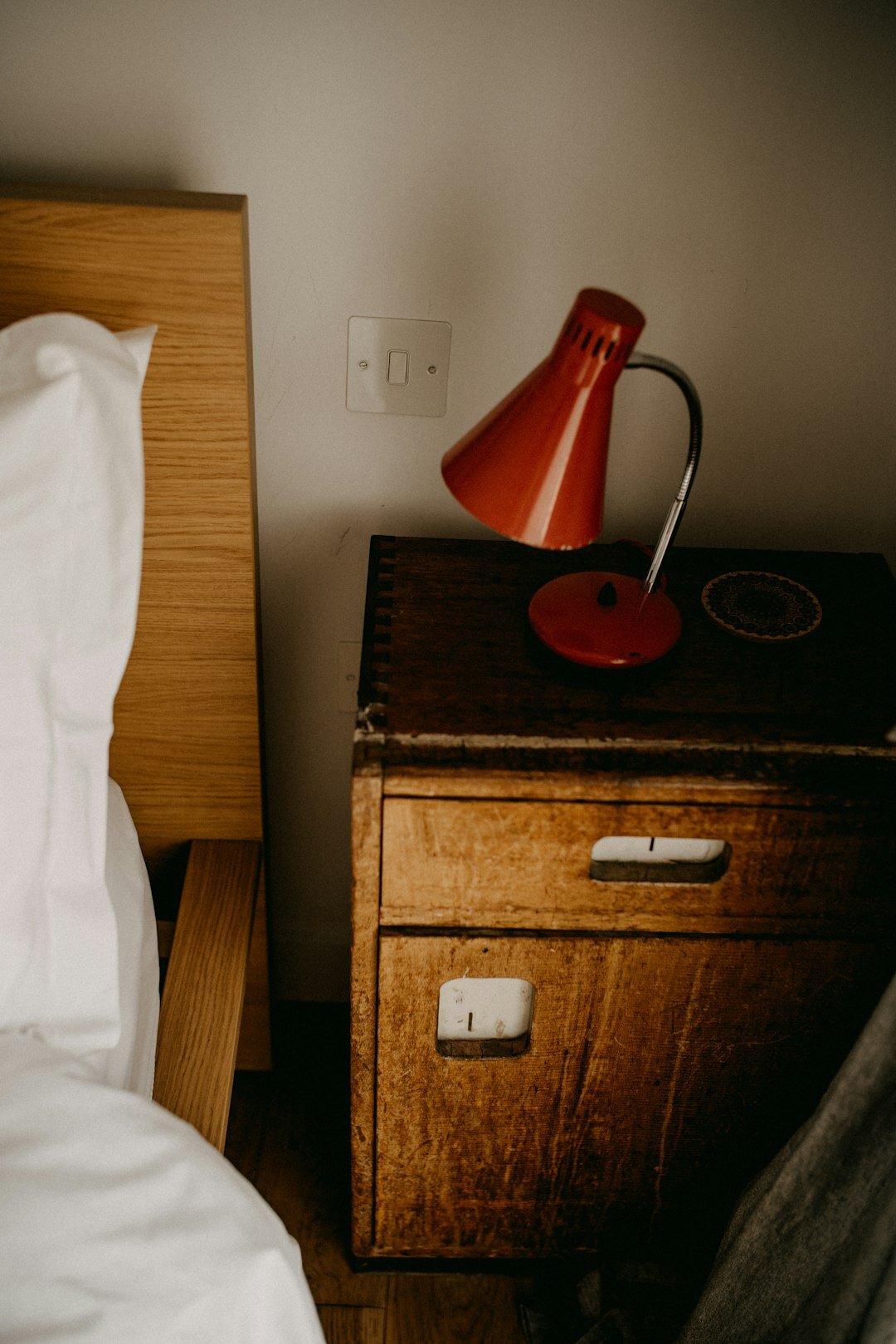 mysterious book on nightstand